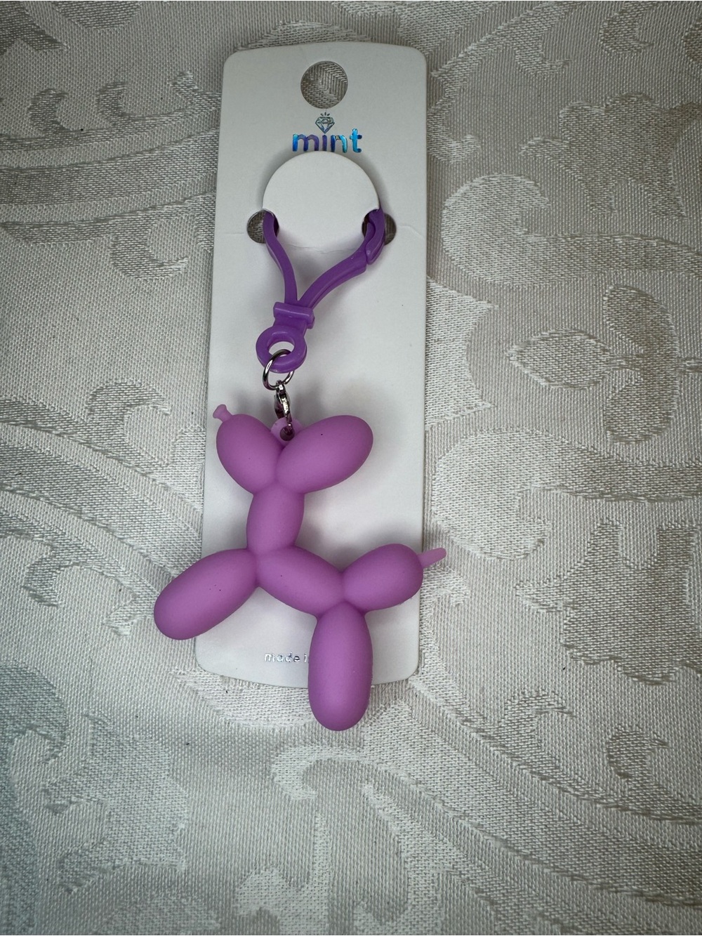 New Mint Purple Matte Balloon Dog Keychain Clip bag charm